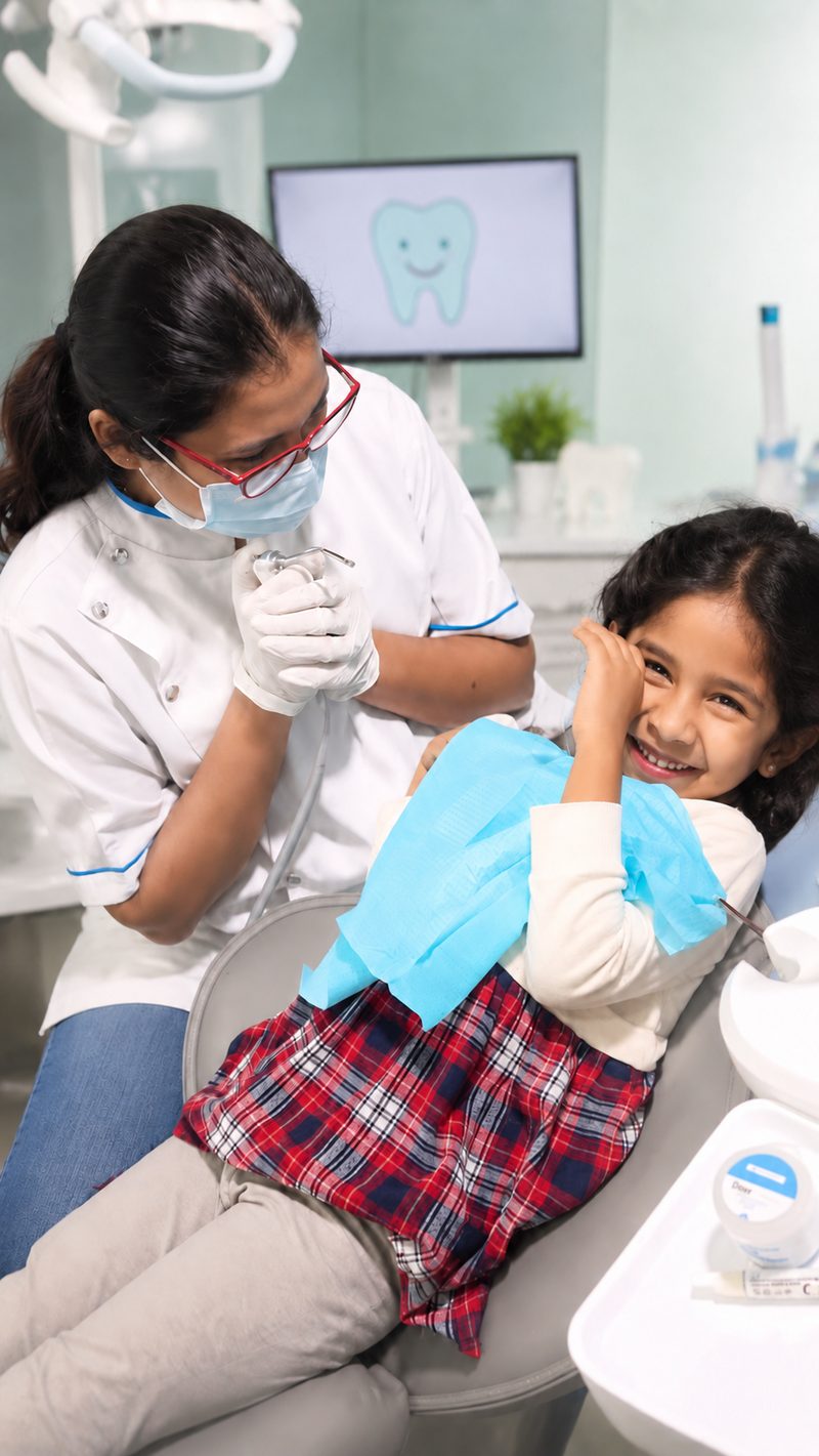 Dr. Sugandh Mittal with a young patient