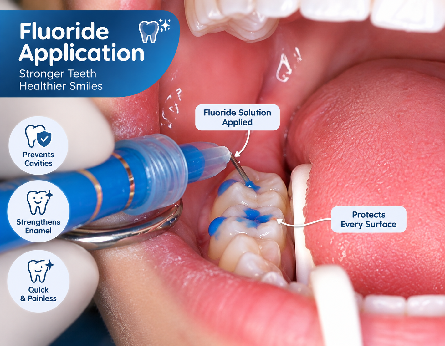Fluoride application procedure close-up - Dr. Mittal's Bengaluru